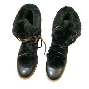INC International Concepts Black Winter Boots with Fur Lining (EUC)Size9.5M